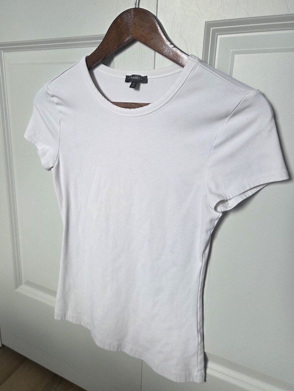 Dynamite - White Short Sleeve Crewneck Tee